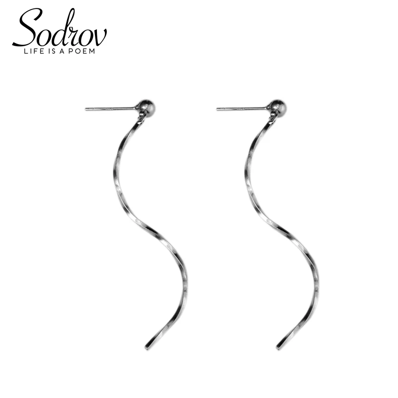 

SODROV Women's Ear Wire Simple Spiral Earrings 925 Sterling Silver Fashion Accessories Brithday Friendship Gift HE007