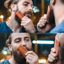 Расческа для бороды деревянный карман расчески для бороды для мужчин усы гребни для ухода за шерстью животных портативный инструмент для укладки