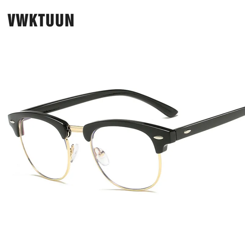 VWKTUUN Computer Glasses Frame Blue Film Goggles Half Frame Plain Glasses Optical Frame Eyeglasses Square Eyeglasses Frames