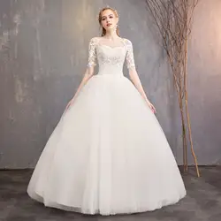 Inofin белое кружевное свадебное платье невесты 2019 Новое модное свадебное платье с открытыми плечами vestido de novia