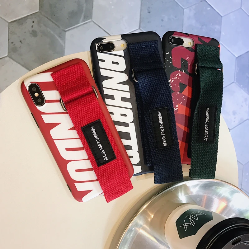 

Fashion Korea Wrist strap Bracket Soft cover case for iphone 6 6S S plus 7 7plus 8 8plus X Multifunction Run Fitness phone cases