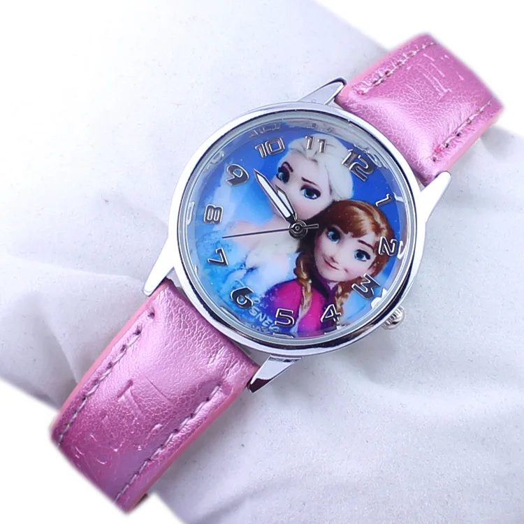 

FROZEN ice colors elsa princess Ann children cartoon students girls fashion belt quartz watch