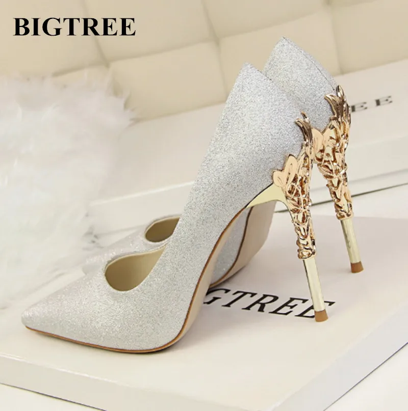 Nueva bigtree zapatos mujer zapatos de tacón alto de la boda zapatos de  tacón de metal elegante punta estrecha tacón fino bombas de las mujeres  atractivas wholesalee|thin heels|women pumpsshoes woman wedding -
