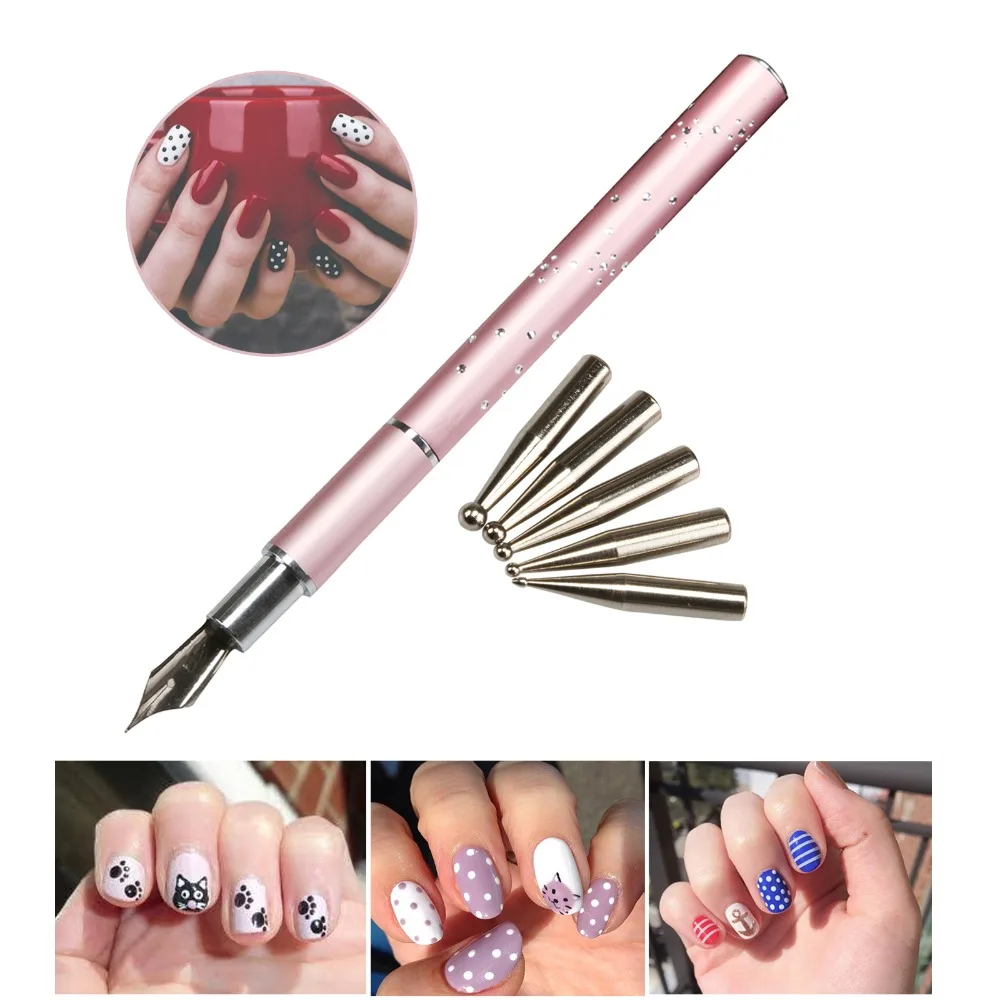 

Anmas Rucci 1PCS Gel Design Painting Pen Nail Art Brush Set for Salon Manicure DIY Tools Profession Multifunctional Drill Point