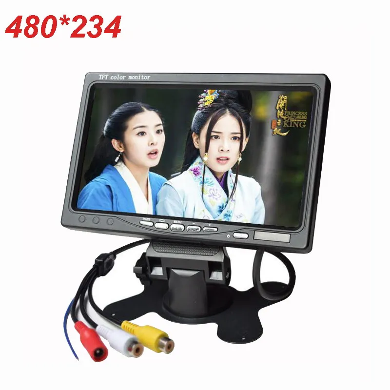 XYCING 7 дюймов TFT lcd цветной 800*480 автомобильный монитор для камеры наблюдения Автомобильная камера заднего вида-2 AV вход автомобильный монитор заднего вида - Цвет: Resolution-480 234