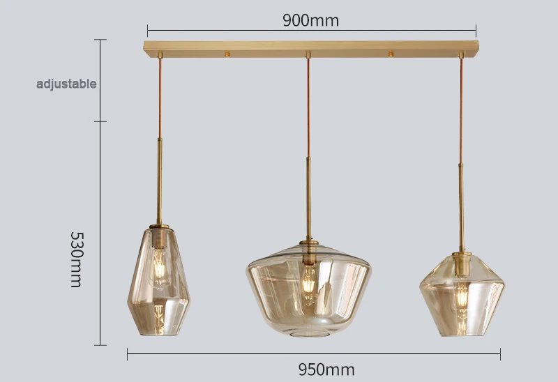 Подвесной светильник из скандинавского стекла для столовой, современный подвесной светильник, декоративный светильник для магазина/ресторана