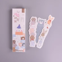 30 шт./кор. новые детские носки с принтом милых животных студент бумажная Закладка для книги канцелярские принадлежности закладки книжные держатели карты сообщения школьные принадлежности