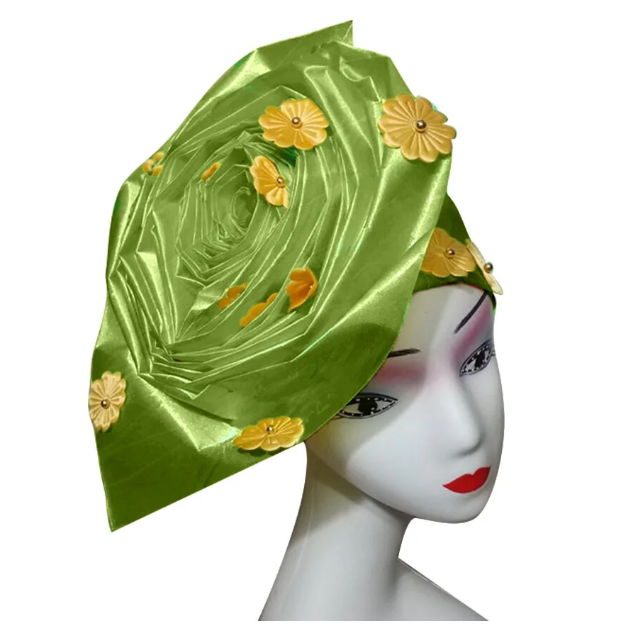 Auto gele nigerian gele headtie already made auto hele turban cap african aso ebi aso oke headtie 2018 (12)