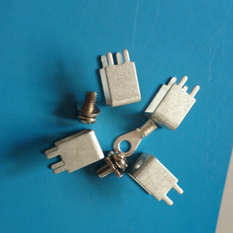 

M4 Tapping terminal round screw wiring nose PCB 7 plug insert welding terminal hardware Control panel fixing seat 100pcs