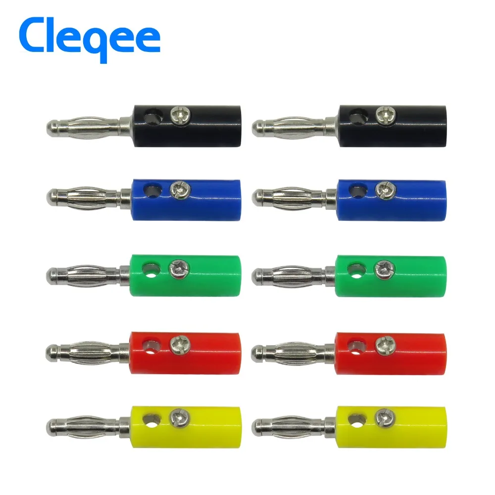 Cleqee P3003 10Pcs 4Mm Banana Plug Connector Adapter For Audio Speaker 5 Colors huismerk kopen in de aanbieding