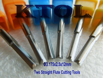 

10pc 3.175x2.5x12mm Two Flutes Straight Milling Cutter Carbide Router Bit Woodworking Tools Slot CNC End Mills Engraver Cutters