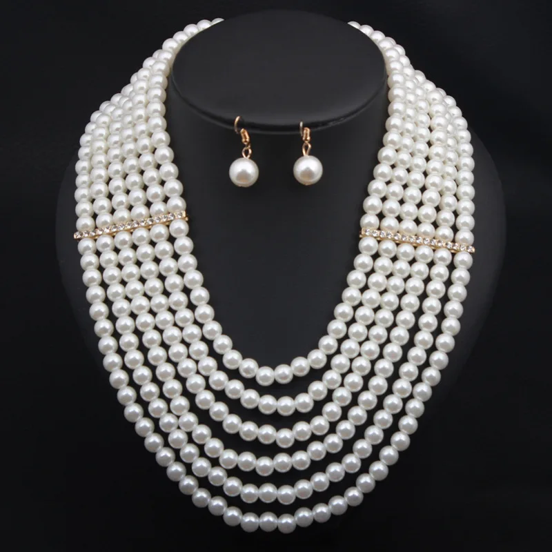 Aliexpress.com : Buy 2018 Latest Luxury White Pearl Jewelry Sets ...