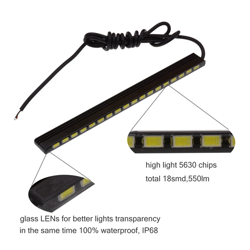 KaTur 2 шт. белый/красный Высокое Мощность 5730 18 SMD COB светодиодный Водонепроницаемый