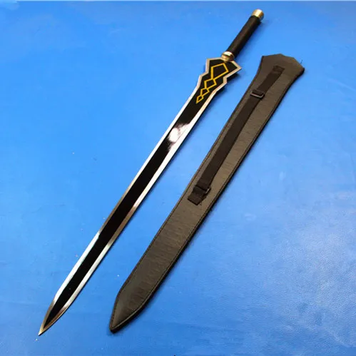 sword art online 2 Kirito double hand swords Cosplay steel blade SAO weapon Cosplay Props leather sheath