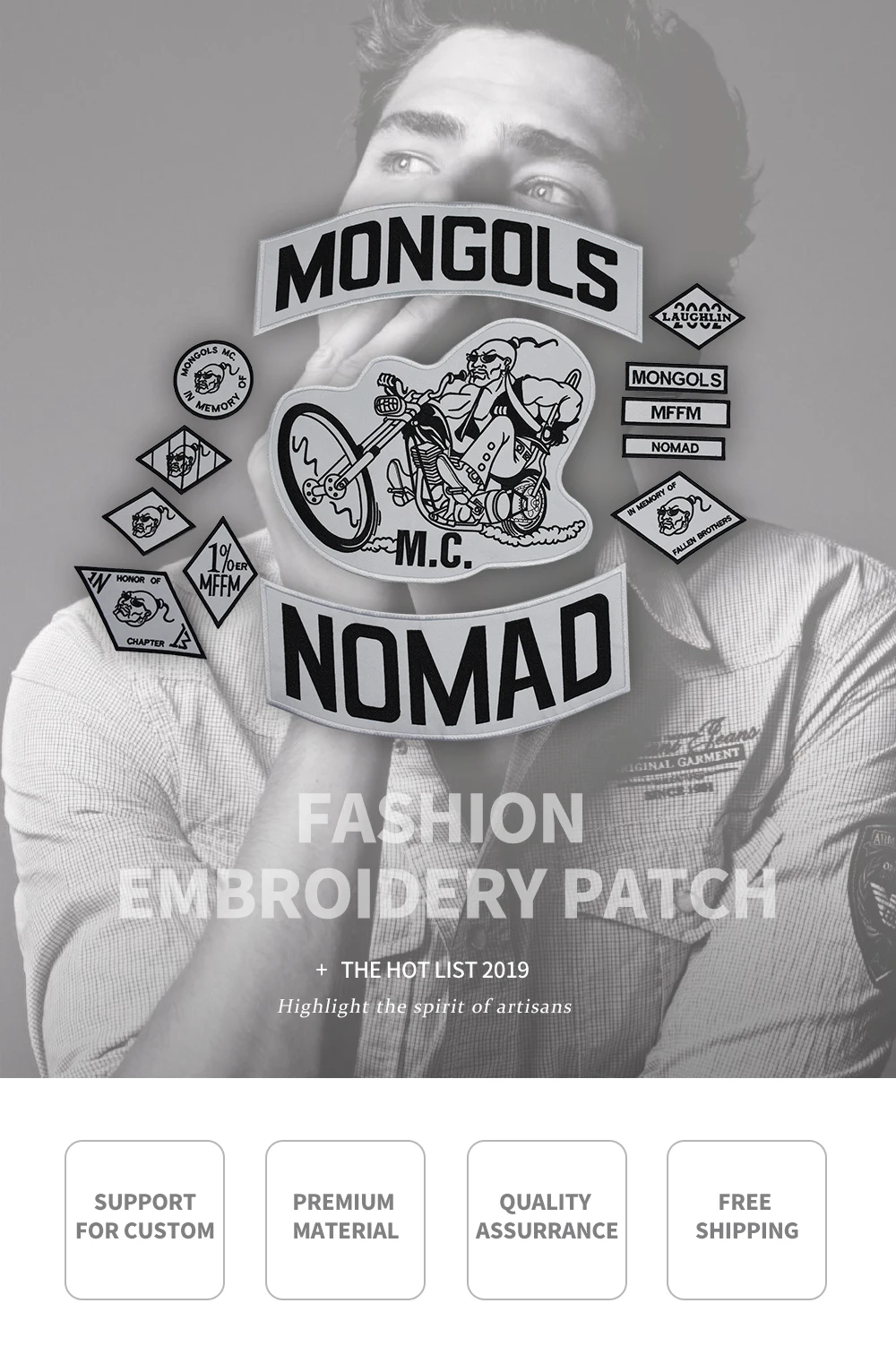 Mongols патч Nomad MC куртка набор патчей Байкер большая задняя мотоциклетная куртка одежда Rider значки нация MFFM аппликации наклейка