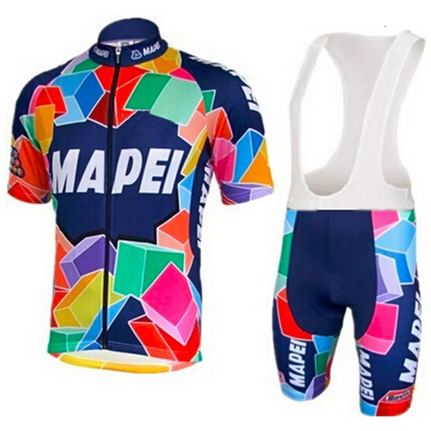 Color Square Frame Cycling Jerseys Sets Summer Short Sleeve Men MTB or