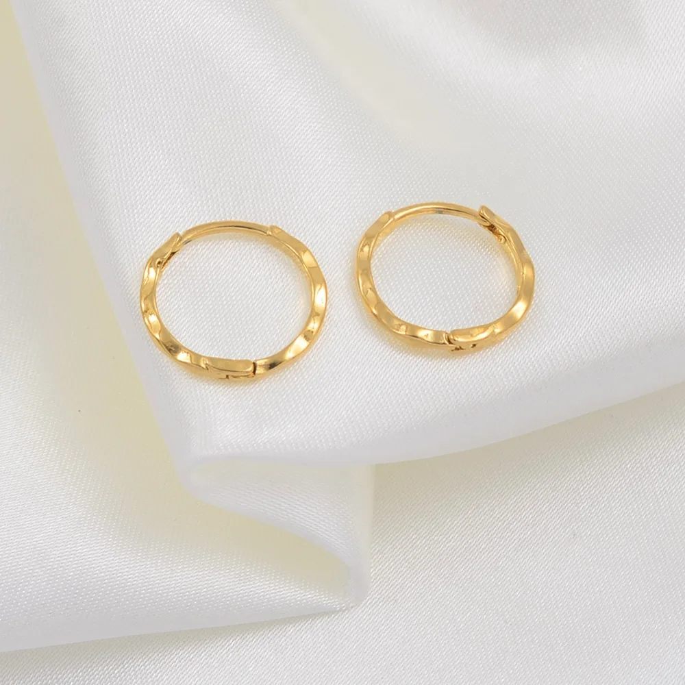 Anniyo 12pairs/Diameter 1.5CM Marshall Spring Ring Earrings Gold Color for Women Girls Kiribati Jewelry Micronesia  #163306 4