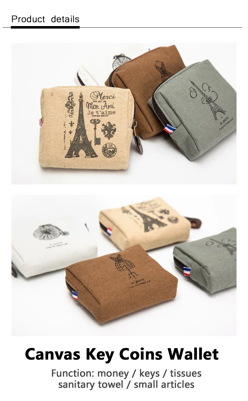 Xineanji льняной хлопок маленький кошелек портмоне для денег ткани мультфильм Стиль TJ609