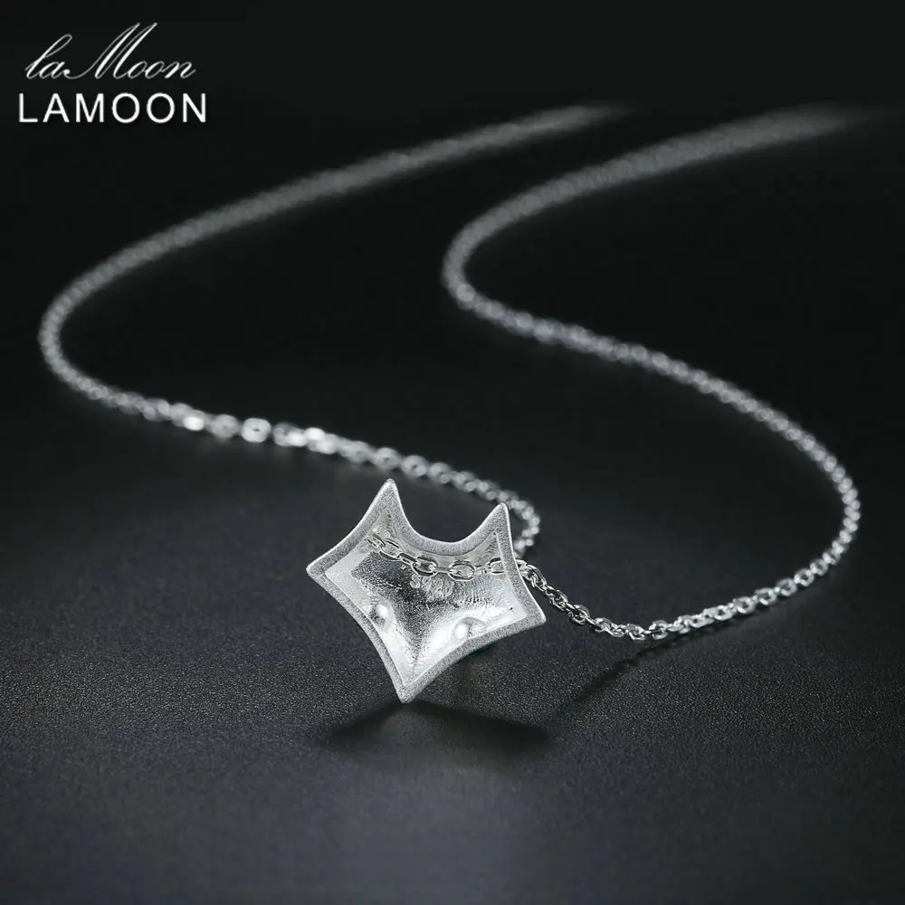 LAMOON 2018 новый зеленый CZ камень лиса S925 кулон Цепочки и ожерелья 925 великолепные