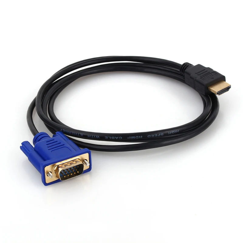 

Blue 6FT 1.8M HDMI To VGA Cable Male to Male Video Adapter For HDTV HD Player HDMI Converter Adapter