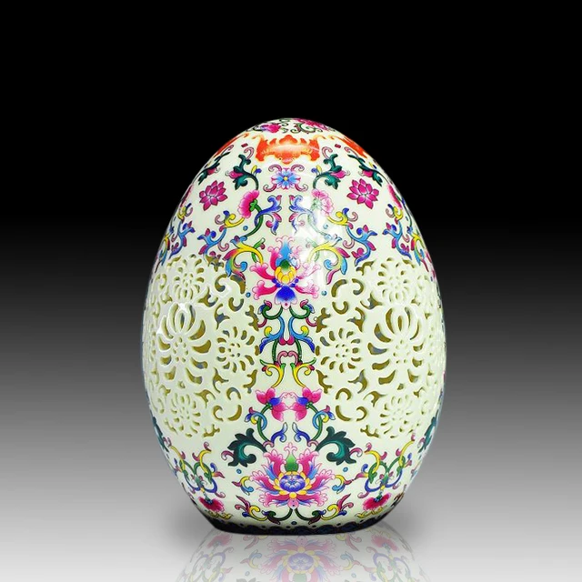 Chinese Unique Ceramic Famille Rose Porcelain Decorative Eggsin Vases from Home & Garden on