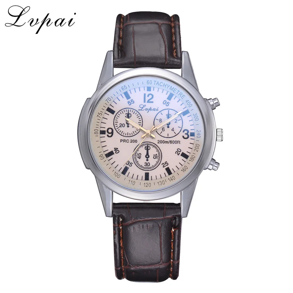 Lvpai Casual Quartz Leather Band Watch Analog Wrist Watch Grain leather three-eye watch For 2018 Ladies Fashion Clock
