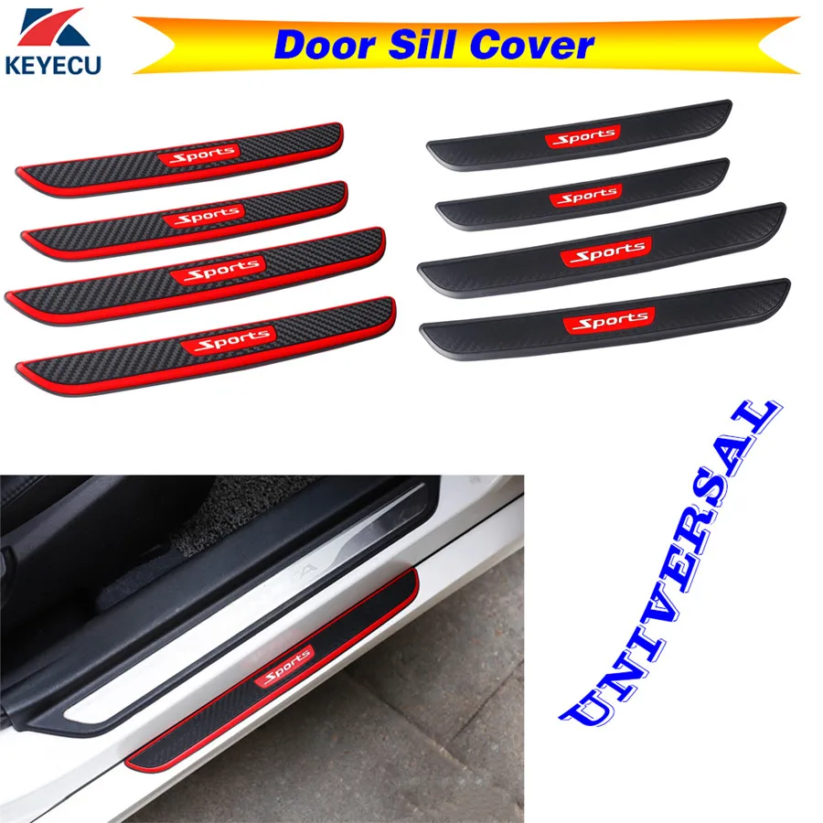 HUAQIEMI 4Pcs Car Stainless Steel Kick Plates Anti-scratch Welcome Pedal Sticker Scuff Threshold Cover Protection Plate for Nissan JUKE 2010-2020 Door Sill Trim Accessories