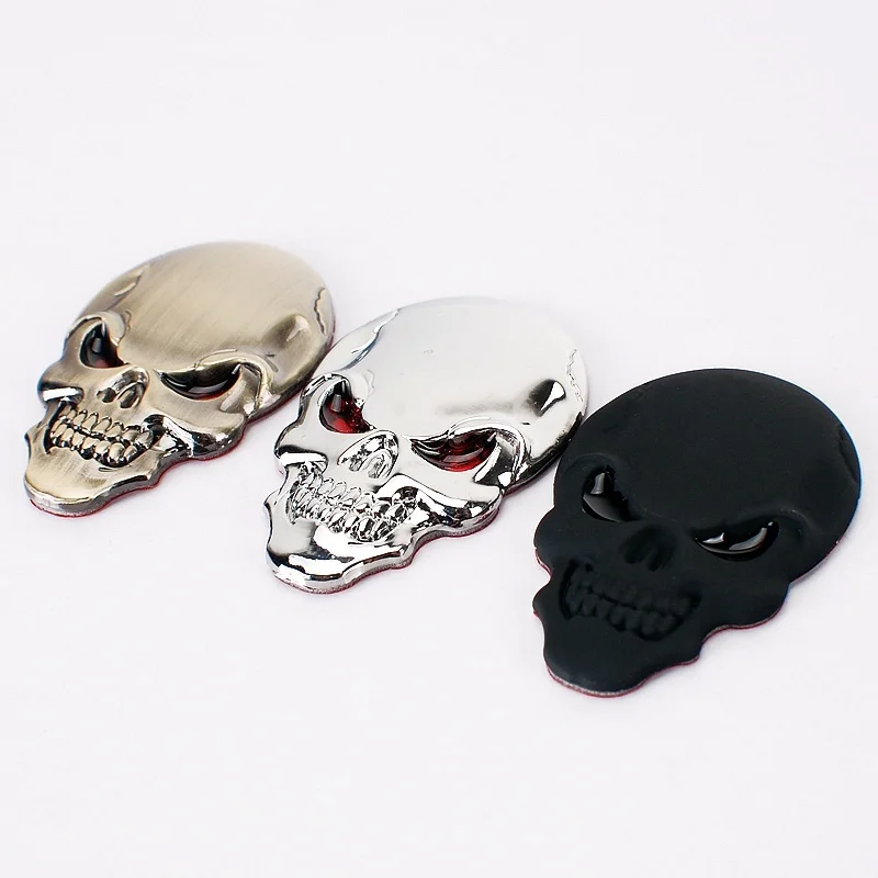 

DEDC 3D Car Motorcycle Auto Skull Metal Emblem Badge Decal Sticker Skeleton Skull Bone Car Emblems