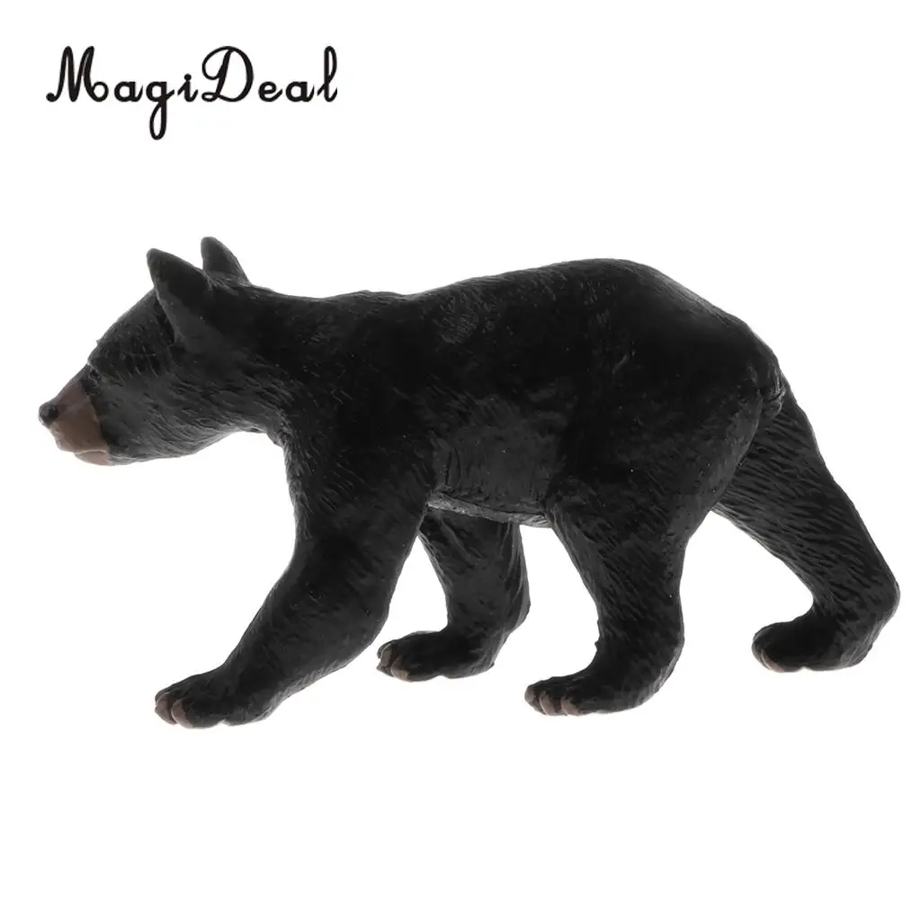 MagiDeal Plastic Animal Model Black Bear Figure Figurine Bonsai Shelf Display Decorations