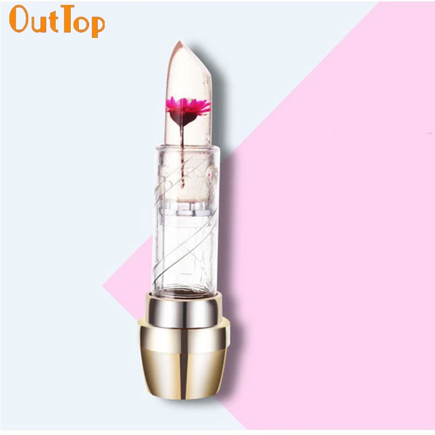 OutTop Love Beauty женский 1 шт 3D Цветы желе изменение температуры Увлажняющая помада JUL19