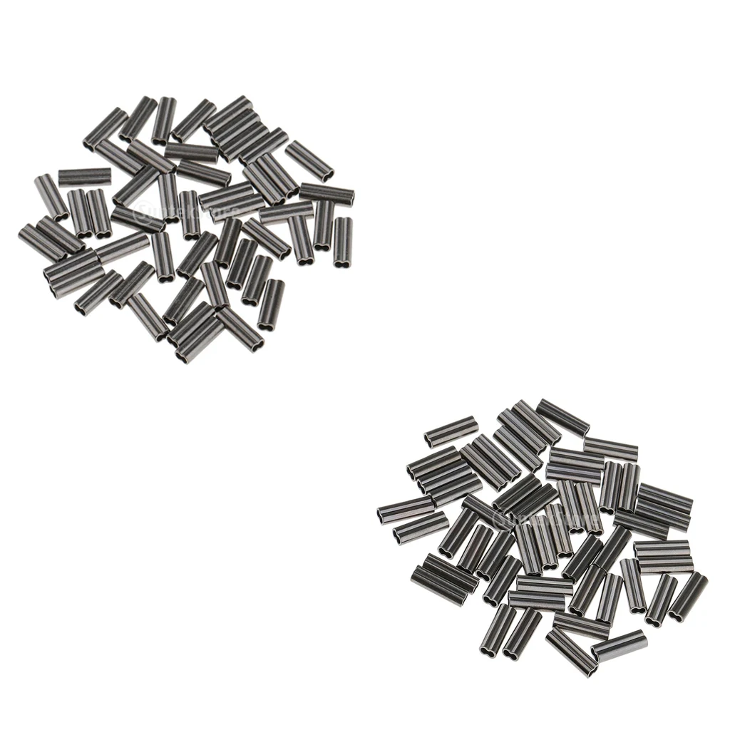 

100pcs Double Copper Fishing Line Sleeves Fishing Crimps 1mm /1.2mm Bore Fishing Tools For Mono Wire Leader Corrosion Resistant