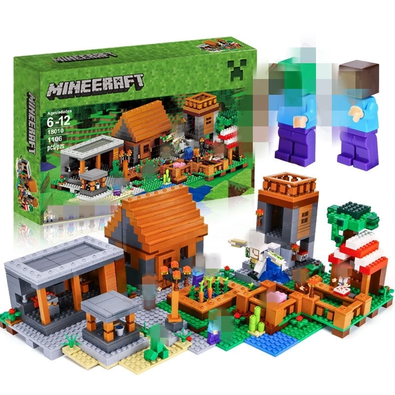 

1106pcs My World city Minecraft Building Blocks mine dream village farm Bricks large set DIY Enlighten Brinquedos Kid Gift Toy