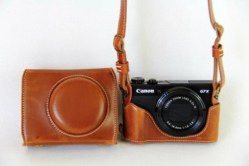 Роскошный чехол для камеры из искусственной кожи, сумка для Canon Powershot G7X-2 G7X II G7X III G7X Mark 3, чехол с ремешком и открытой батареей