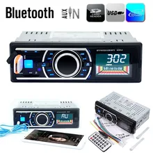 Bluetooth Manos Libres Estéreo Del Coche Reproductor de Audio MP3 60 W * 4 de Radio FM Receptor de Entrada Aux USB SD con Control Remoto DC 12 V Con Móvil teléfono