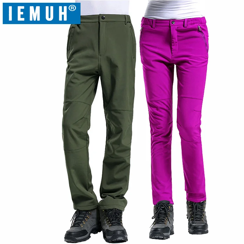 Iemuh invierno deporte al aire libre hombres mujeres Pantalones de senderismo impermeable transpirable mantener caliente Pesca escalada Pantalones unisex trekking Pantalones