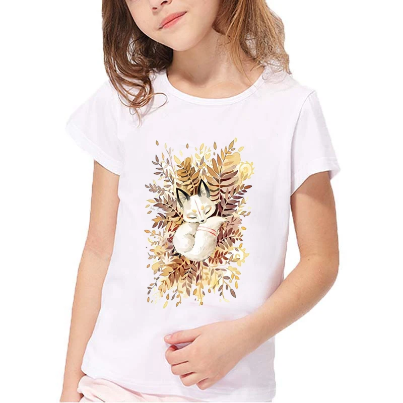 ZSIIBO Children's T-Shirt For girls Kid Shirts baby girl tops Cute fox 2019Unicorn Shirt Animal Print T-Shirts For Boys o-neck