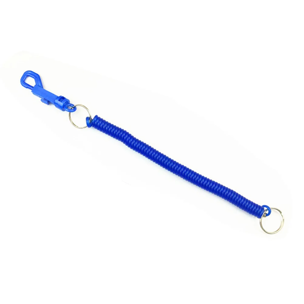 blue 1 шт. модная цепочка для ключей уличная эластичная Весенняя линия брелок для ключей спиральный ремешок эластичный с пряжкой - Цвет: blue