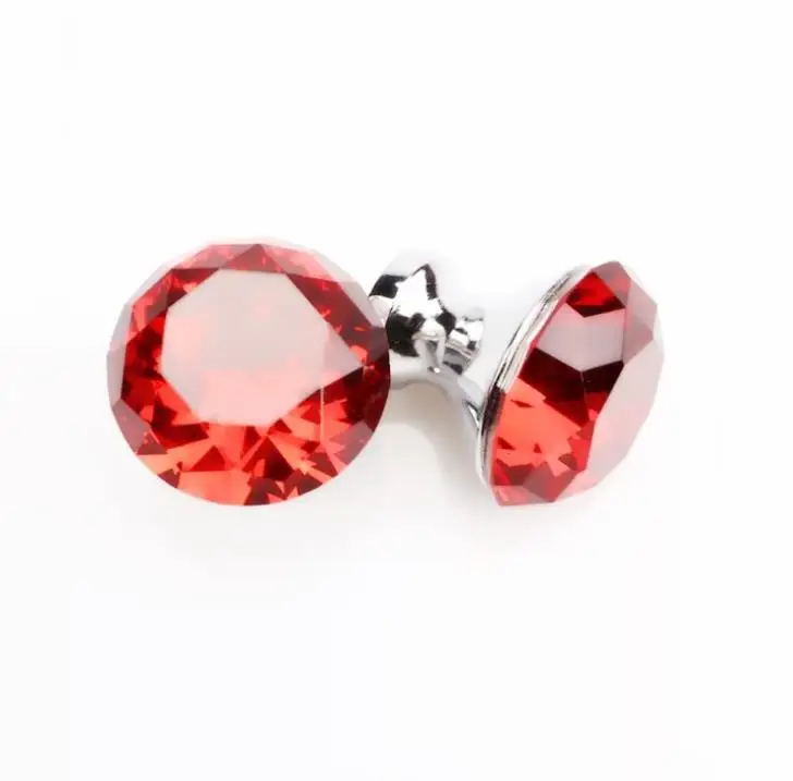 30 мм Кухня ручки шкафа Diamond Форма дизайн кристалл стеклянные ручки шкаф ручки для выдвижных ящиков оборудование для обработки мебели - Цвет: Цвет: желтый