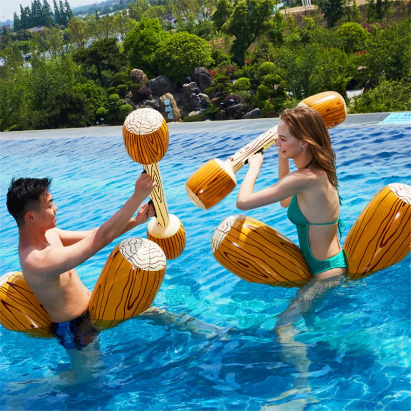 

4pcs/set Summer Outdoor Beach Pool Inflatable Swimming Rings Women men Double Beat Swim Log Stick Set Ring Pool water sports