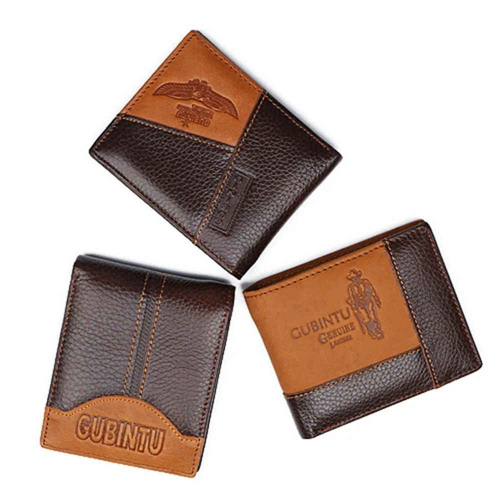 Genuine Leather Men Wallets Coin Pocket Zipper Real Men's Leather