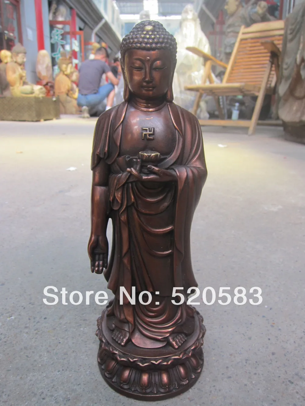 

10.4"Chinese Fengshui Buddhism Bronze Amitabha Sakyamuni Buddha statues