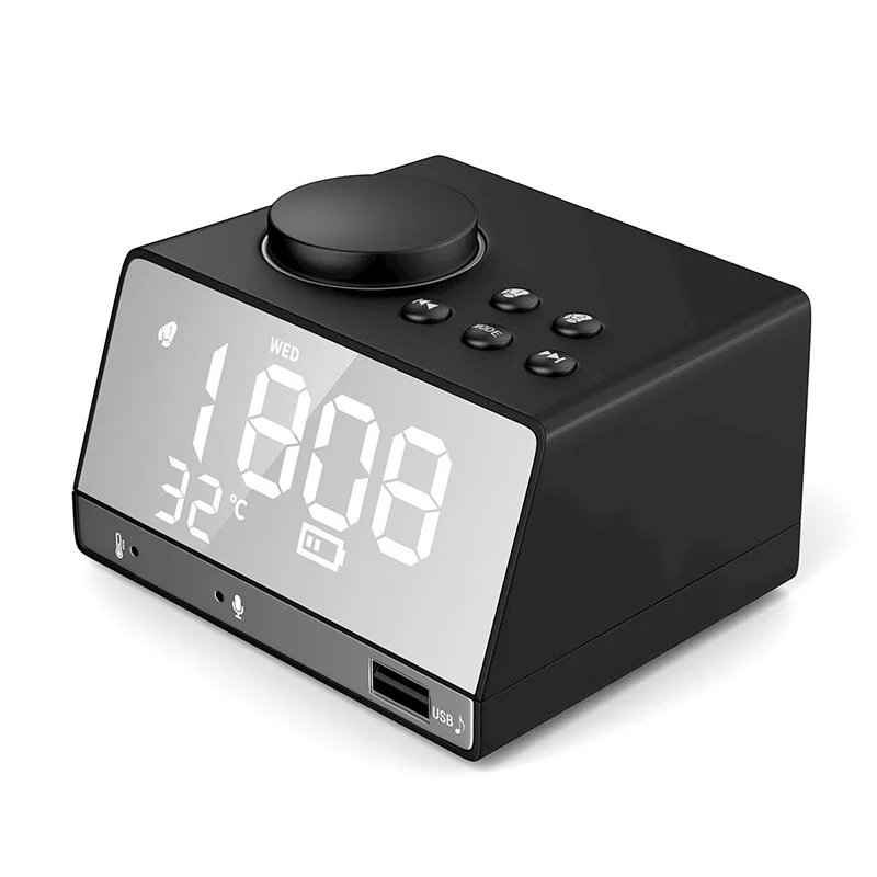 

Bluetooth Speaker with FM Radio, Digital Alarm Clock, 4.2 Inch Bluetooth Speakers, Indoor Thermometer, Charging Station/Charger