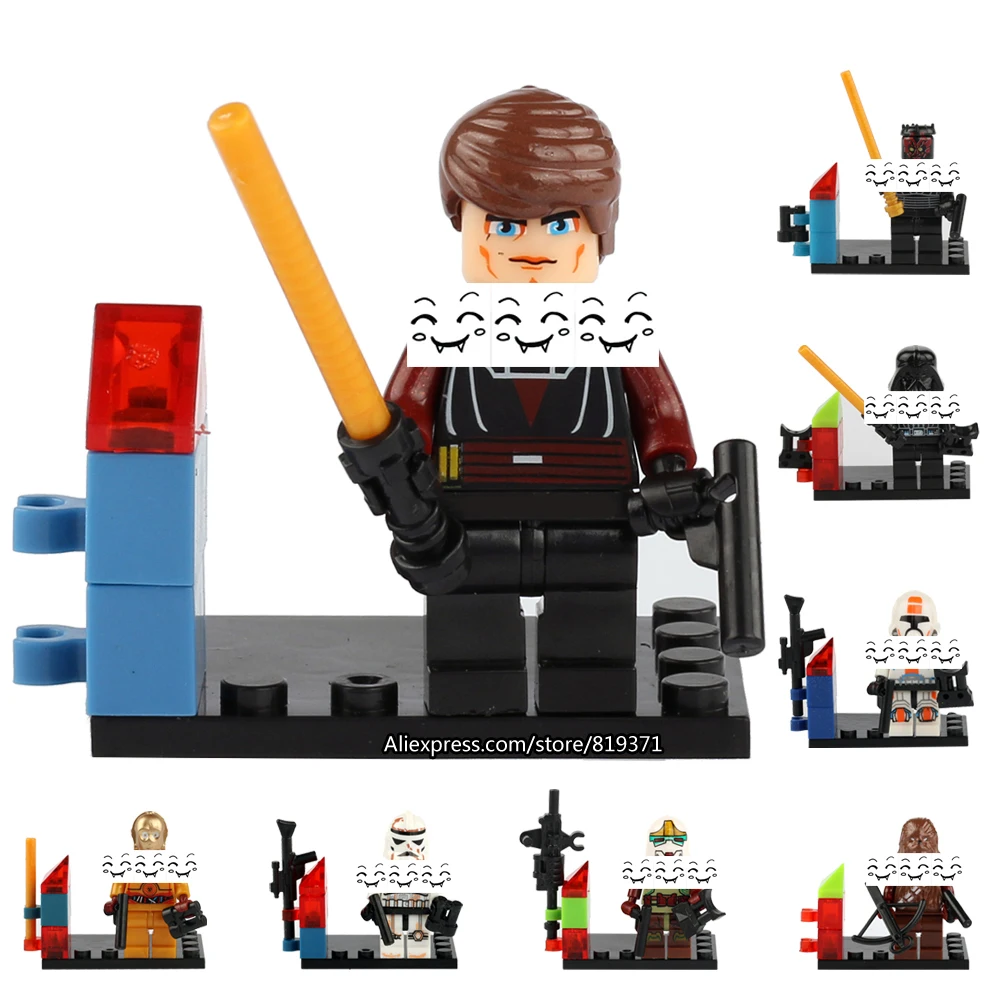 

8pcs Star Wars Darth Vader Kylo Ren Chewbacca Building Blocks Bricks Figures Children Gift toys Compatible with legoeINGlys 236