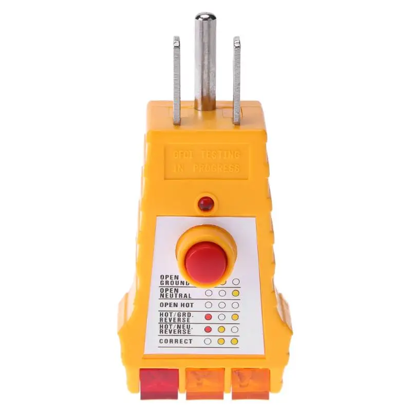 

US Plug Mini Insulation Null Line Ground Wire Socket Safety Tester Electric Leakage Protector Test Tools AC 110V Test