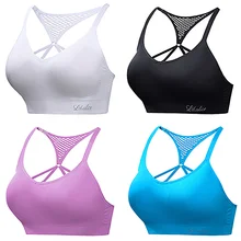 BINAND спортивный бюстгальтер для женщин сплошной цвет сексуальная спина Бег Фитнес Танк Топы Профессиональный ударопрочный пуш-ап одежда для йоги бюстгальтер