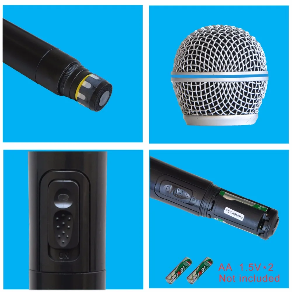 Freeboss KU 22H UHF двухканальный микрофон передатчик профессиональный караоке