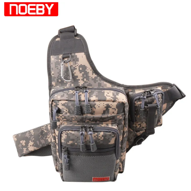 

NOEBY 23*18*8cm Multifunction 420D PVC Waterproof Shoulder Fishing Bag Bolsa De Pesca Canvas Carp Fishing Reel Lure Tackle Bag
