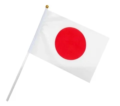 

Japanese Flag 21*14cm hand waving flags Japan National Flag Polyester Flag With Plastic Flagpoles 5pcs