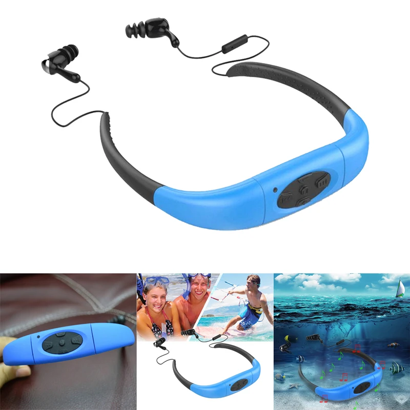 2018 New 4GB 8GB Waterproof Sport Stereo MP3 Player Earphone with FM Radio for Swimming Surfing Sport Music Player With Radio