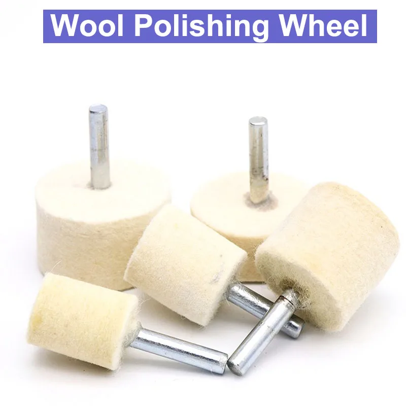 1pcs 6mm Shank Wool Polishing Wheel Dremel Accessories Grinding Buffing
